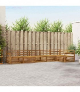 vidaXL Outdoor Sofa Set 6 pcs 6-Seaters Natural Solid Acacia Wood