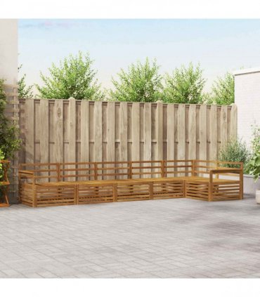 vidaXL Outdoor Sofa Set 6 pcs 6-Seaters Natural Solid Acacia Wood