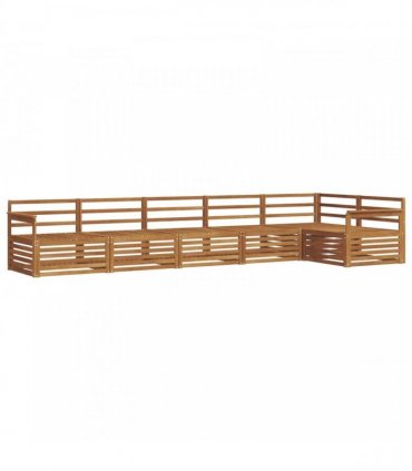 vidaXL Outdoor Sofa Set 6 pcs 6-Seaters Natural Solid Acacia Wood