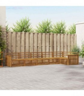 vidaXL Outdoor Sofa Set 6 pcs 6-Seaters Natural Solid Acacia Wood