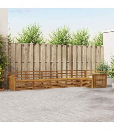 vidaXL Outdoor Sofa Set 6 pcs 6-Seaters Natural Solid Acacia Wood