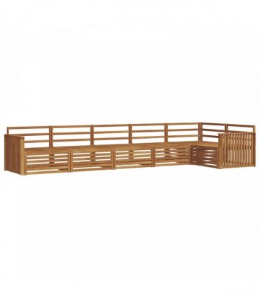 vidaXL Outdoor Sofa Set 6 pcs 6-Seaters Natural Solid Acacia Wood