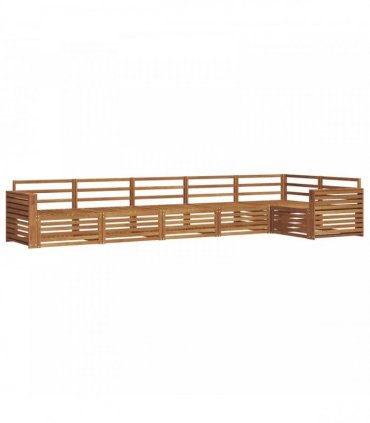 vidaXL Outdoor Sofa Set 6 pcs 6-Seaters Natural Solid Acacia Wood