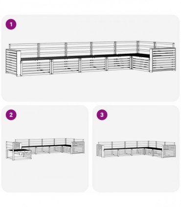vidaXL Outdoor Sofa Set 6 pcs 6-Seaters Natural Solid Acacia Wood