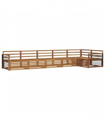 vidaXL Outdoor Sofa Set 6 pcs 6-Seaters Natural Solid Acacia Wood