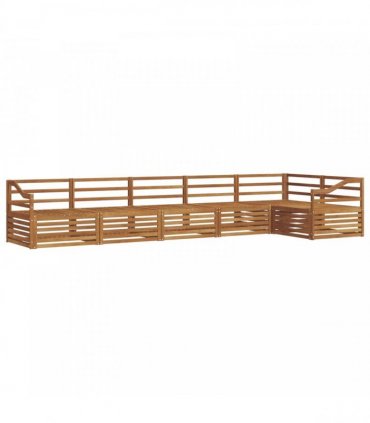 vidaXL Outdoor Sofa Set 6 pcs 6-Seaters Natural Solid Acacia Wood