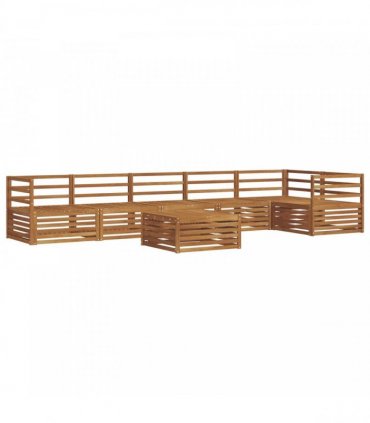 vidaXL Outdoor Sofa Set 7 pcs 6-Seaters Natural Solid Acacia Wood