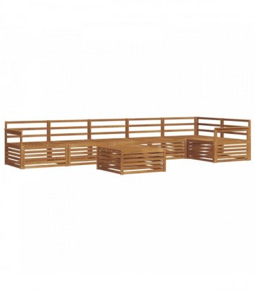 vidaXL Outdoor Sofa Set 7 pcs 6-Seaters Natural Solid Acacia Wood