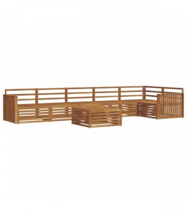 vidaXL Outdoor Sofa Set 7 pcs 6-Seaters Natural Solid Acacia Wood