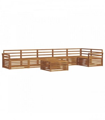 vidaXL Outdoor Sofa Set 7 pcs 6-Seaters Natural Solid Acacia Wood