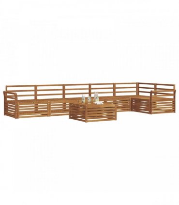 vidaXL Outdoor Sofa Set 7 pcs 6-Seaters Natural Solid Acacia Wood
