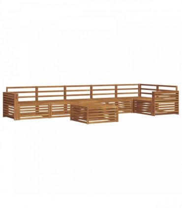 vidaXL Outdoor Sofa Set 7 pcs 6-Seaters Natural Solid Acacia Wood