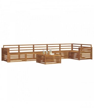 vidaXL Outdoor Sofa Set 7 pcs 6-Seaters Natural Solid Acacia Wood