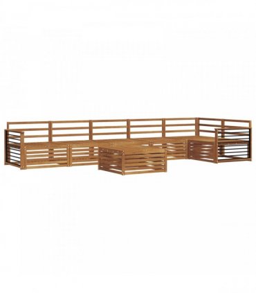 vidaXL Outdoor Sofa Set 7 pcs 6-Seaters Natural Solid Acacia Wood