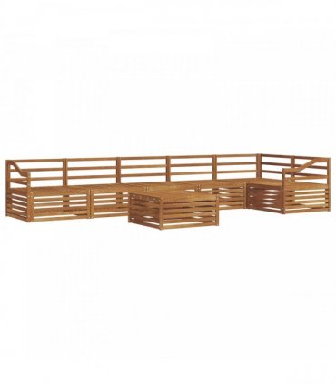 vidaXL Outdoor Sofa Set 7 pcs 6-Seaters Natural Solid Acacia Wood