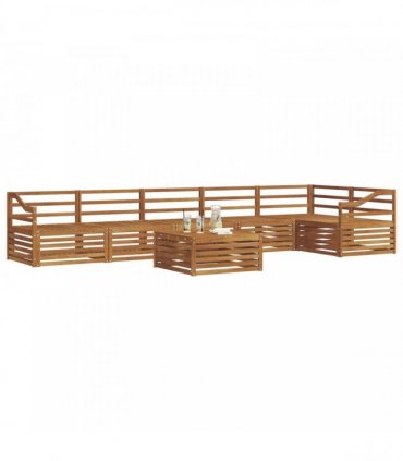 vidaXL Outdoor Sofa Set 7 pcs 6-Seaters Natural Solid Acacia Wood