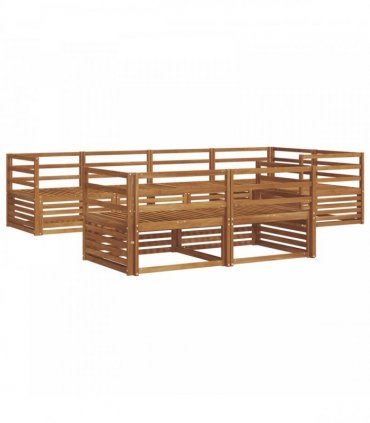 vidaXL Outdoor Sofa Set 7 pcs 7-Seaters Natural Solid Acacia Wood