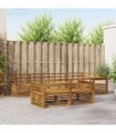 vidaXL Outdoor Sofa Set 7 pcs 7-Seaters Natural Solid Acacia Wood