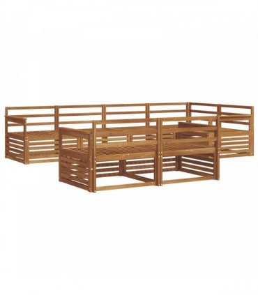 vidaXL Outdoor Sofa Set 7 pcs 7-Seaters Natural Solid Acacia Wood