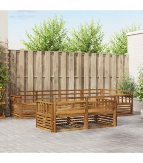 vidaXL Outdoor Sofa Set 7 pcs 7-Seaters Natural Solid Acacia Wood