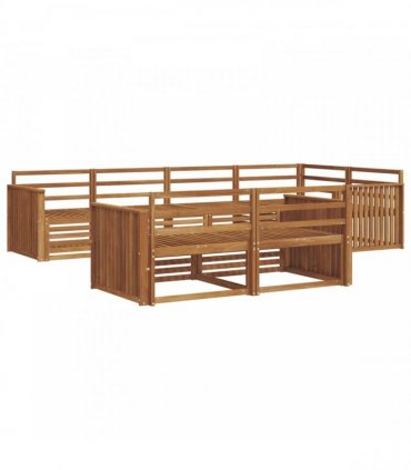 vidaXL Outdoor Sofa Set 7 pcs 7-Seaters Natural Solid Acacia Wood