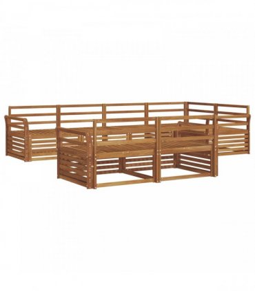 vidaXL Outdoor Sofa Set 7 pcs 7-Seaters Natural Solid Acacia Wood