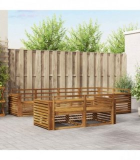 vidaXL Outdoor Sofa Set 7 pcs 7-Seaters Natural Solid Acacia Wood