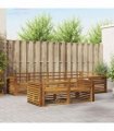 vidaXL Outdoor Sofa Set 7 pcs 7-Seaters Natural Solid Acacia Wood