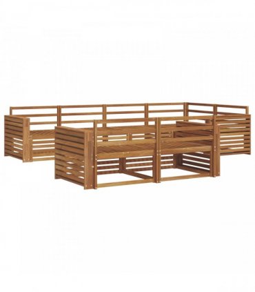 vidaXL Outdoor Sofa Set 7 pcs 7-Seaters Natural Solid Acacia Wood