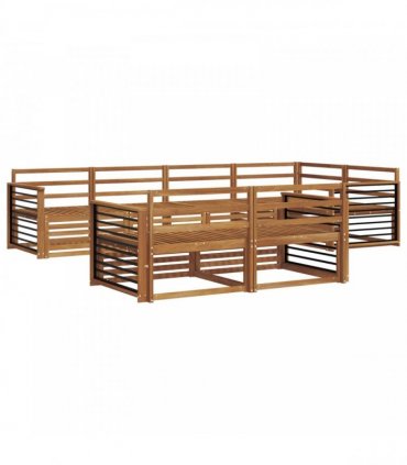 vidaXL Outdoor Sofa Set 7 pcs 7-Seaters Natural Solid Acacia Wood