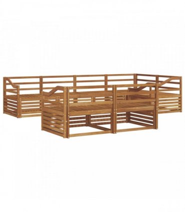 vidaXL Outdoor Sofa Set 7 pcs 7-Seaters Natural Solid Acacia Wood