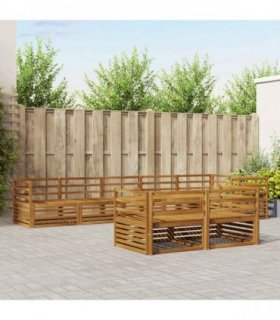 vidaXL Outdoor Sofa Set 8 pcs 8-Seaters Natural Solid Acacia Wood