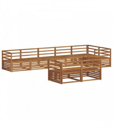 vidaXL Outdoor Sofa Set 8 pcs 8-Seaters Natural Solid Acacia Wood