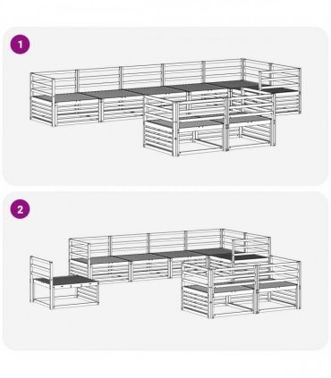 vidaXL Outdoor Sofa Set 8 pcs 8-Seaters Natural Solid Acacia Wood