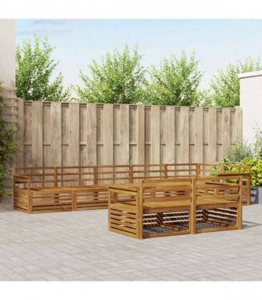 vidaXL Outdoor Sofa Set 8 pcs 8-Seaters Natural Solid Acacia Wood