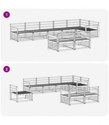 vidaXL Outdoor Sofa Set 8 pcs 8-Seaters Natural Solid Acacia Wood