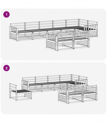 vidaXL Outdoor Sofa Set 8 pcs 8-Seaters Natural Solid Acacia Wood
