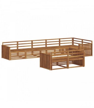 vidaXL Outdoor Sofa Set 8 pcs 8-Seaters Natural Solid Acacia Wood