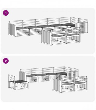 vidaXL Outdoor Sofa Set 8 pcs 8-Seaters Natural Solid Acacia Wood