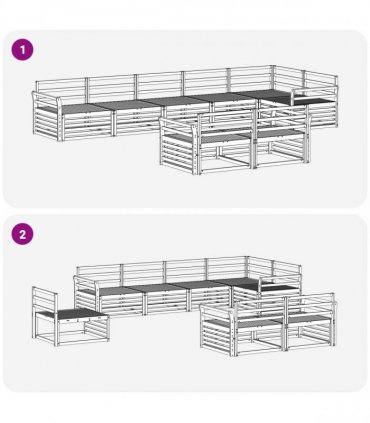 vidaXL Outdoor Sofa Set 8 pcs 8-Seaters Natural Solid Acacia Wood