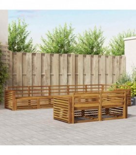 vidaXL Outdoor Sofa Set 8 pcs 8-Seaters Natural Solid Acacia Wood
