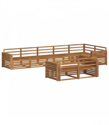 vidaXL Outdoor Sofa Set 8 pcs 8-Seaters Natural Solid Acacia Wood