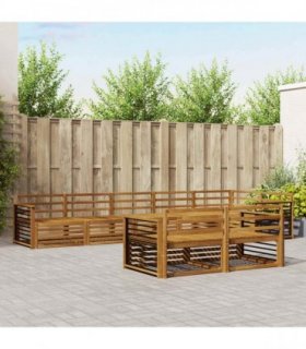 vidaXL Outdoor Sofa Set 8 pcs 8-Seaters Natural Solid Acacia Wood