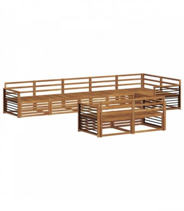 vidaXL Outdoor Sofa Set 8 pcs 8-Seaters Natural Solid Acacia Wood