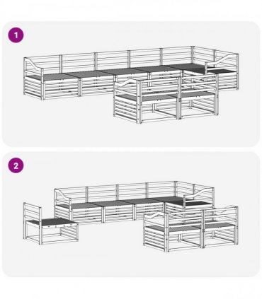 vidaXL Outdoor Sofa Set 8 pcs 8-Seaters Natural Solid Acacia Wood