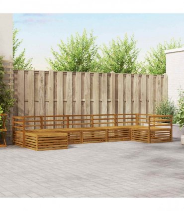 vidaXL Outdoor Sofa Set 7 pcs 7-Seaters Natural Solid Acacia Wood