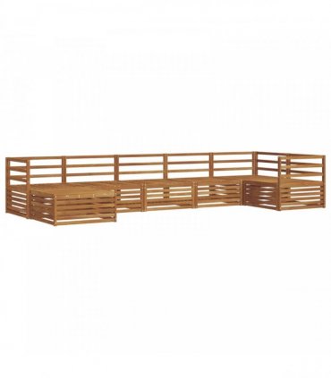vidaXL Outdoor Sofa Set 7 pcs 7-Seaters Natural Solid Acacia Wood