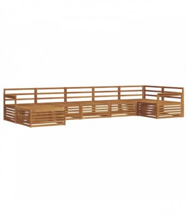 vidaXL Outdoor Sofa Set 7 pcs 7-Seaters Natural Solid Acacia Wood