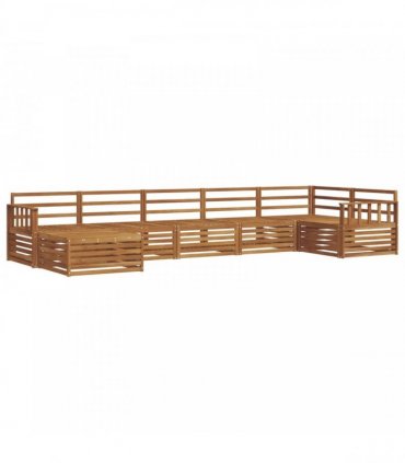 vidaXL Outdoor Sofa Set 7 pcs 7-Seaters Natural Solid Acacia Wood
