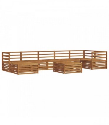 vidaXL Outdoor Sofa Set 8 pcs 7-Seaters Natural Solid Acacia Wood